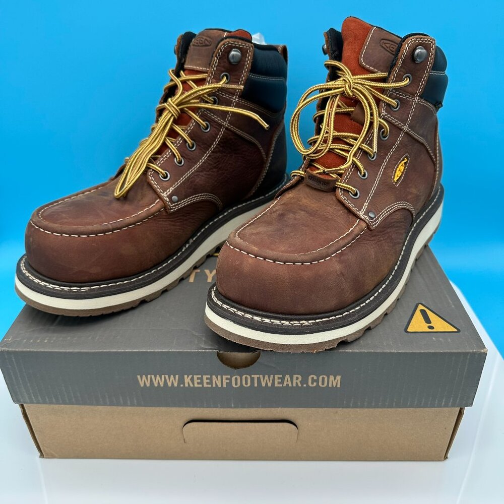 Keen Men's Cincinnati 6" Waterproof Carbon Toe Work Boot, Size 12EE, Brown